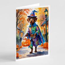 Load image into Gallery viewer, German Wirehaired Pointer Halloween Trick or Treat Greeting Cards Pack of 8