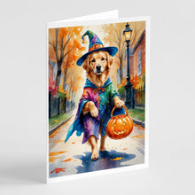 Load image into Gallery viewer, Golden Retriever Halloween Trick or Treat Greeting Cards Pack of 8