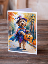 Load image into Gallery viewer, Goldendoodle Halloween Trick or Treat Greeting Cards Pack of 8