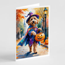 Load image into Gallery viewer, Goldendoodle Halloween Trick or Treat Greeting Cards Pack of 8