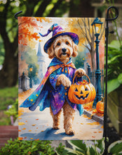Load image into Gallery viewer, Goldendoodle Halloween Trick or Treat Garden Flag
