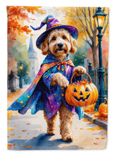 Load image into Gallery viewer, Goldendoodle Halloween Trick or Treat Garden Flag