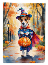 Load image into Gallery viewer, Jack Russell Terrier Halloween Trick or Treat Garden Flag