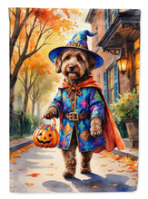 Load image into Gallery viewer, Chocolate Labradoodle Halloween Trick or Treat Garden Flag