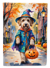 Load image into Gallery viewer, Labradoodle Halloween Trick or Treat Garden Flag