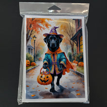 Load image into Gallery viewer, Black Labrador Retriever Halloween Trick or Treat Greeting Cards Pack of 8
