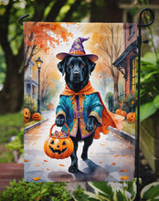 Load image into Gallery viewer, Black Labrador Retriever Halloween Trick or Treat Garden Flag