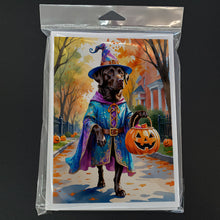 Load image into Gallery viewer, Chocolate Labrador Retriever Halloween Trick or Treat Greeting Cards Pack of 8