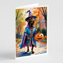 Load image into Gallery viewer, Chocolate Labrador Retriever Halloween Trick or Treat Greeting Cards Pack of 8