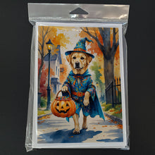 Load image into Gallery viewer, Yellow Labrador Retriever Halloween Trick or Treat Greeting Cards Pack of 8