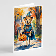 Load image into Gallery viewer, Yellow Labrador Retriever Halloween Trick or Treat Greeting Cards Pack of 8