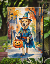 Load image into Gallery viewer, Yellow Labrador Retriever Halloween Trick or Treat Garden Flag
