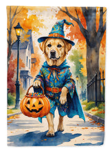 Load image into Gallery viewer, Yellow Labrador Retriever Halloween Trick or Treat Garden Flag