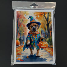 Load image into Gallery viewer, Mastiff Halloween Trick or Treat Greeting Cards Pack of 8