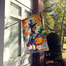 Load image into Gallery viewer, Miniature Pinscher Halloween Trick or Treat House Flag