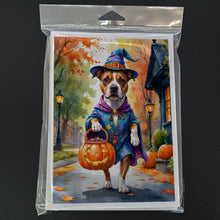 Load image into Gallery viewer, Pit Bull Terrier Halloween Trick or Treat Greeting Cards Pack of 8