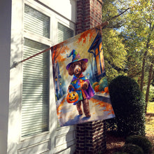 Load image into Gallery viewer, Chocolate Poodle Halloween Trick or Treat House Flag