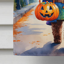 Load image into Gallery viewer, Chocolate Poodle Halloween Trick or Treat House Flag