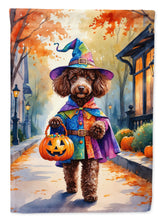 Load image into Gallery viewer, Chocolate Poodle Halloween Trick or Treat House Flag