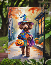 Load image into Gallery viewer, Chocolate Poodle Halloween Trick or Treat Garden Flag