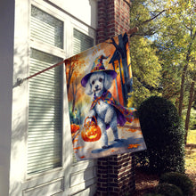 Load image into Gallery viewer, White Poodle Halloween Trick or Treat House Flag