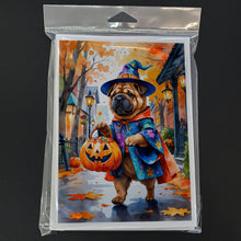 Load image into Gallery viewer, Shar Pei Halloween Trick or Treat Greeting Cards Pack of 8