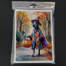 Load image into Gallery viewer, Weimaraner Halloween Trick or Treat Greeting Cards Pack of 8