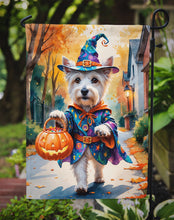 Load image into Gallery viewer, Westie Halloween Trick or Treat Garden Flag