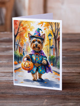Load image into Gallery viewer, Yorkshire Terrier Yorkie Halloween Trick or Treat Greeting Cards Pack of 8