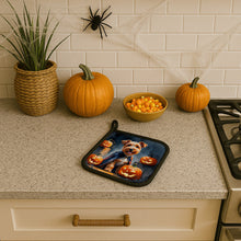Load image into Gallery viewer, Airedale Terrier Puppy Halloween Pair of Pot Holders