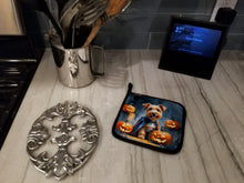 Load image into Gallery viewer, Airedale Terrier Puppy Halloween Pair of Pot Holders