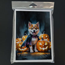 Load image into Gallery viewer, Akita Puppy Halloween Greeting Cards Pack of 8