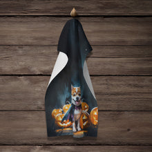 Load image into Gallery viewer, Akita Puppy Halloween Kitchen Towel