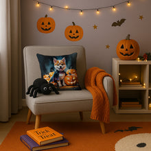 Load image into Gallery viewer, Akita Puppy Halloween Throw Pillow