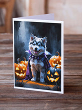 Load image into Gallery viewer, Alaskan Malamute Puppy Halloween Greeting Cards Pack of 8