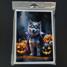 Load image into Gallery viewer, Alaskan Malamute Puppy Halloween Greeting Cards Pack of 8