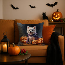 Load image into Gallery viewer, American Eskimo Puppy Halloween Throw Pillow