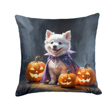 Load image into Gallery viewer, American Eskimo Puppy Halloween Throw Pillow