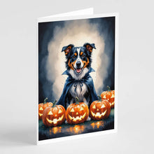 Load image into Gallery viewer, Australian Shepherd Puppy Halloween Greeting Cards Pack of 8