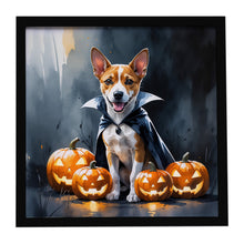 Load image into Gallery viewer, Basenji Puppy Halloween Framed Metal Print