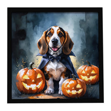 Load image into Gallery viewer, Basset Hound Puppy Halloween Framed Metal Print