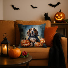 Load image into Gallery viewer, Basset Hound Puppy Halloween Throw Pillow