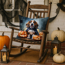Load image into Gallery viewer, Basset Hound Puppy Halloween Throw Pillow
