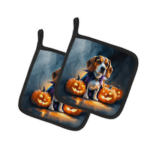 Load image into Gallery viewer, Beagle Puppy Halloween Pair of Pot Holders