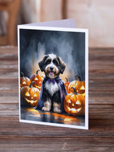 Load image into Gallery viewer, Bernedoodle Puppy Halloween Greeting Cards Pack of 8