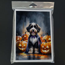 Load image into Gallery viewer, Bernedoodle Puppy Halloween Greeting Cards Pack of 8