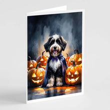 Load image into Gallery viewer, Bernedoodle Puppy Halloween Greeting Cards Pack of 8