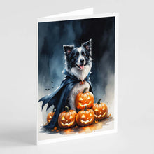 Load image into Gallery viewer, Border Collie Puppy Halloween Greeting Cards Pack of 8