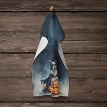 Load image into Gallery viewer, Border Collie Puppy Halloween Kitchen Towel