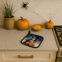 Load image into Gallery viewer, Border Collie Puppy Halloween Pair of Pot Holders